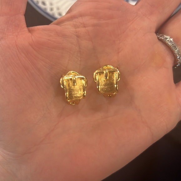 Christian Dior Vintage Clip On Belt Buckle Earrings One-Of-A-Kind - Picture 4 of 4